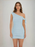 Jessamine sky blue front view homecoming dress