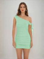 Jessamine mint green front view homecoming dress