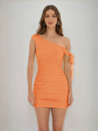 Jessamine orange front view homecoming dress