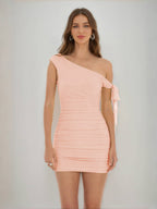 Jessamine peach front view homecoming dress