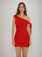 Jessamine red front view homecoming dress