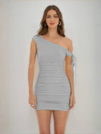 Jessamine silver front view homecoming dress