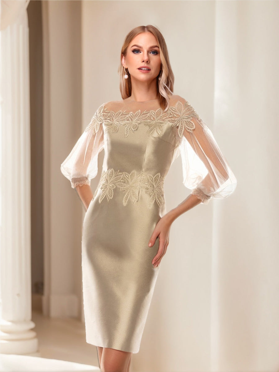 Zelda Rose Gold front view mother of the bride dress