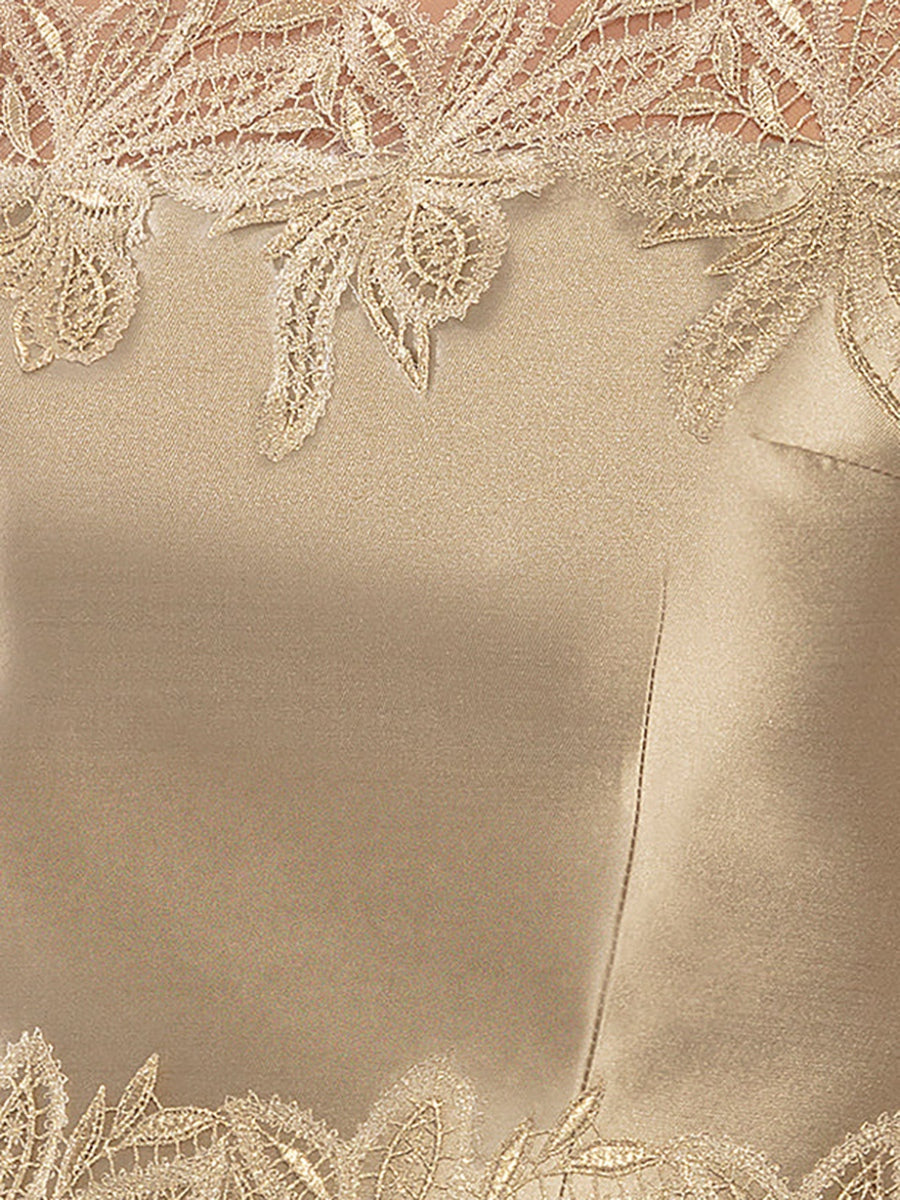 Zelda Rose Gold side view mother of the bride dress