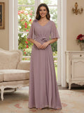 Talia Mae Dusty Rose front view mother of the bride dress