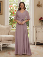 Talia Mae Dusty Rose front view mother of the bride dress