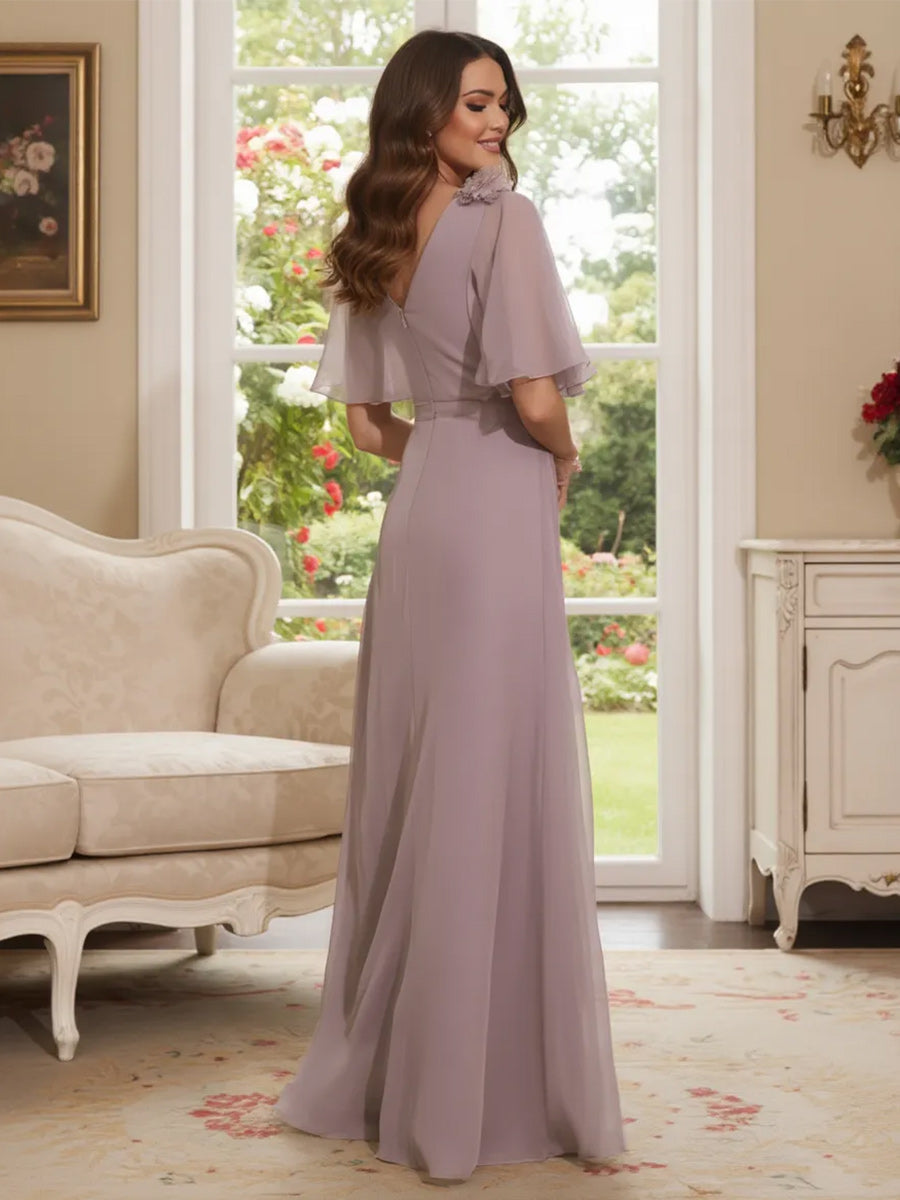 Talia Mae Dusty Rose back view mother of the bride dress