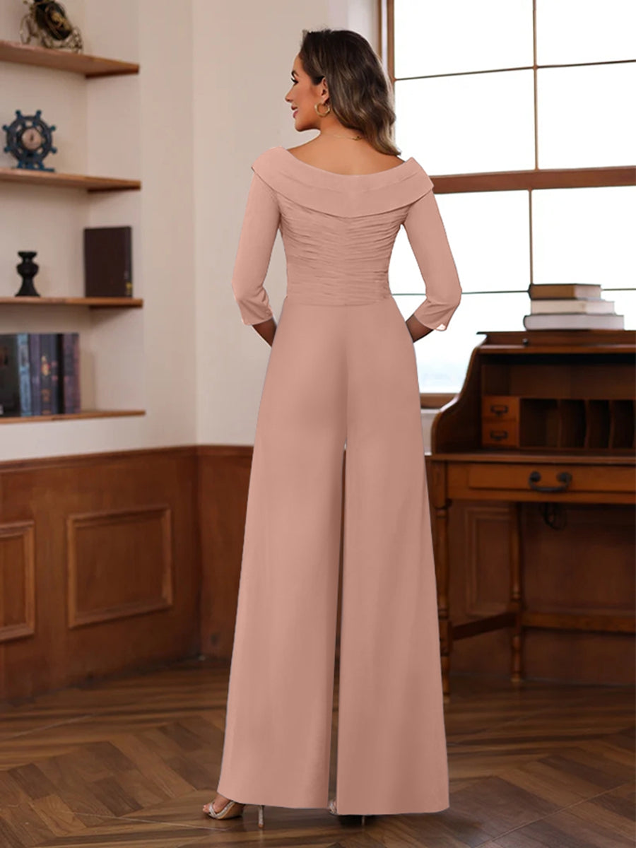Elora Pearl Dusty Rose back view mother of the bride dress