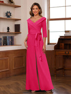 Elora Pearl Fuchsia back view mother of the bride dress