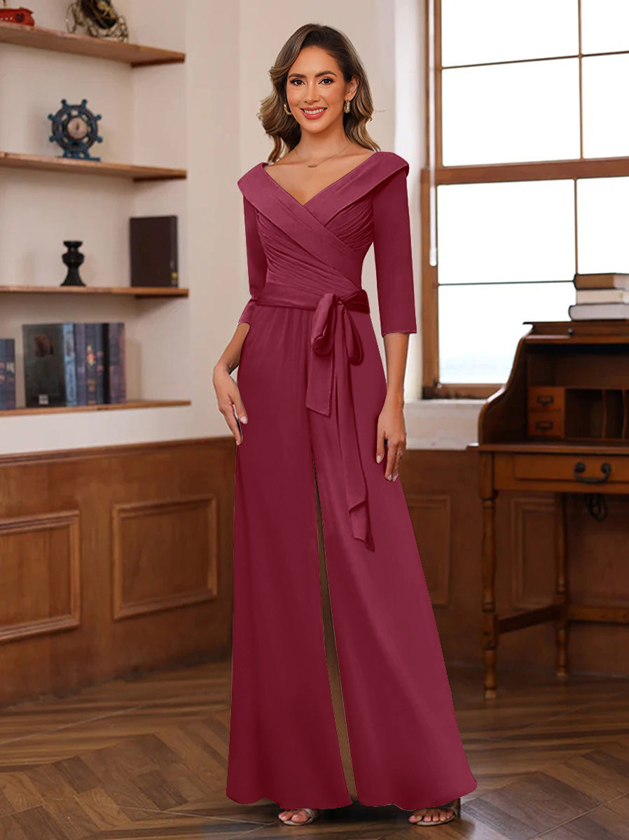 Elora Pearl Burgundy back view mother of the bride dress
