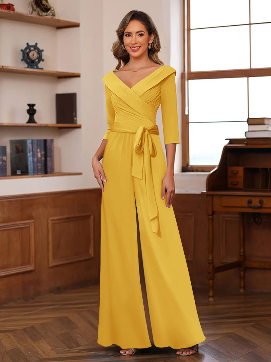 Elora Pearl Gold back view mother of the bride dress