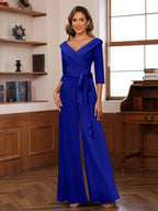 Elora Pearl Royal Blue side view mother of the bride dress