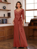 Elora Pearl Rust front view mother of the bride dress