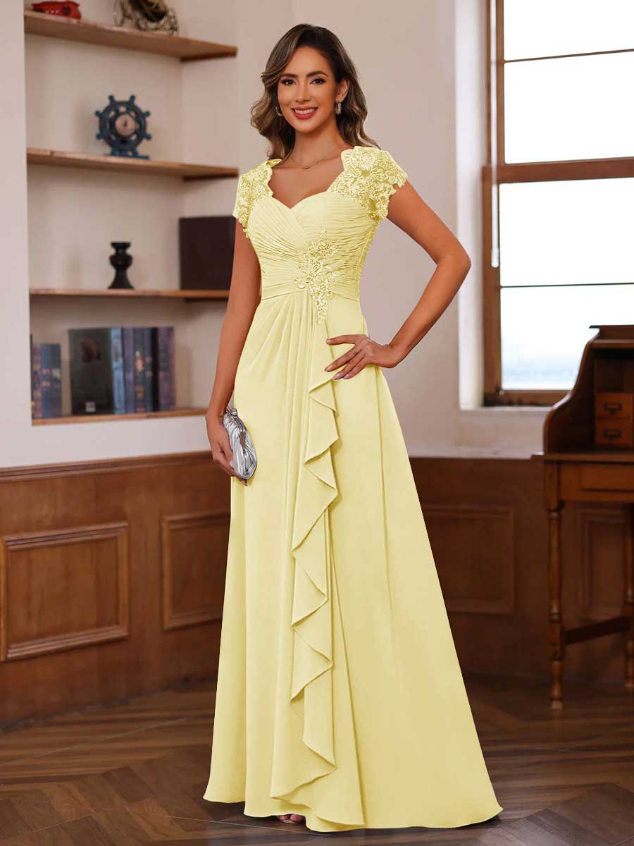Mirabelle daffodil front view mother of the bride dress