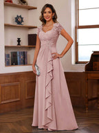 Mirabelle dusty rose front view mother of the bride dress