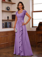 Mirabelle wisteria front view mother of the bride dress