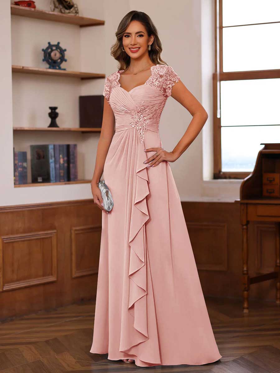 Mirabelle dusty rose alternate front view 2 mother of the bride dress