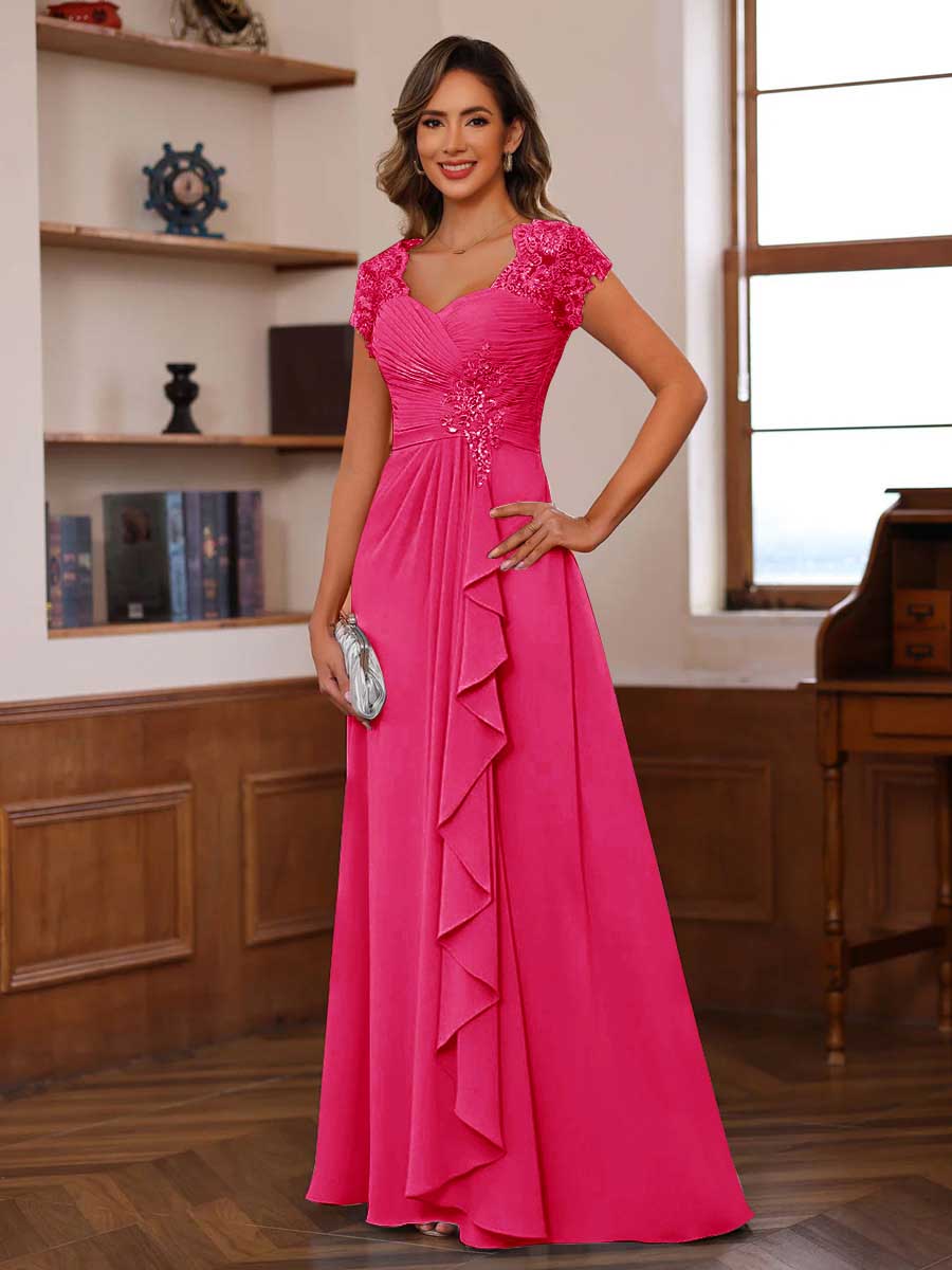 Mirabelle hot pink alternate front view 2 mother of the bride dress