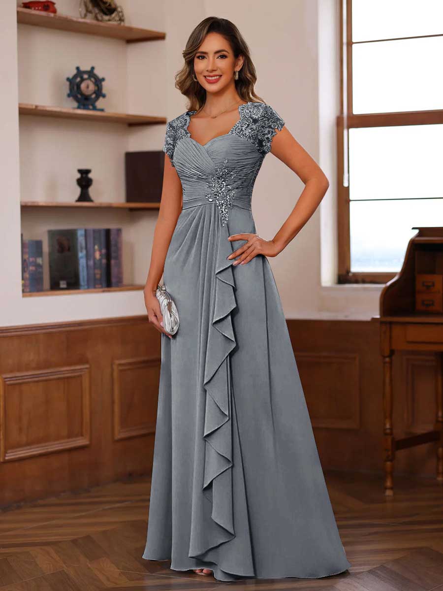 Mirabelle grey front view mother of the bride dress