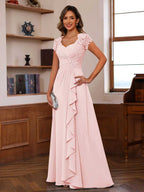 Mirabelle pearl pink alternate front view 2 mother of the bride dress