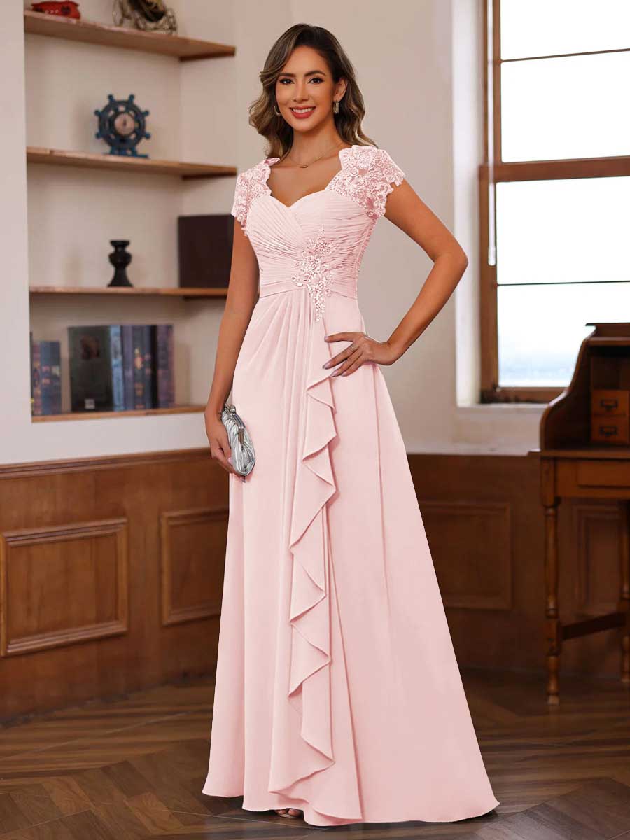 Mirabelle pearl pink alternate front view 2 mother of the bride dress