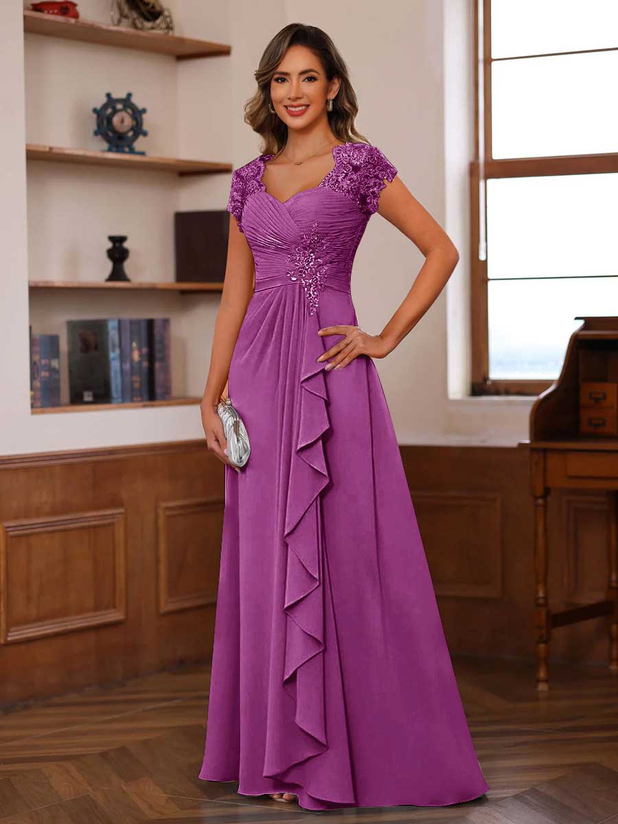 Mirabelle orchid front view mother of the bride dress
