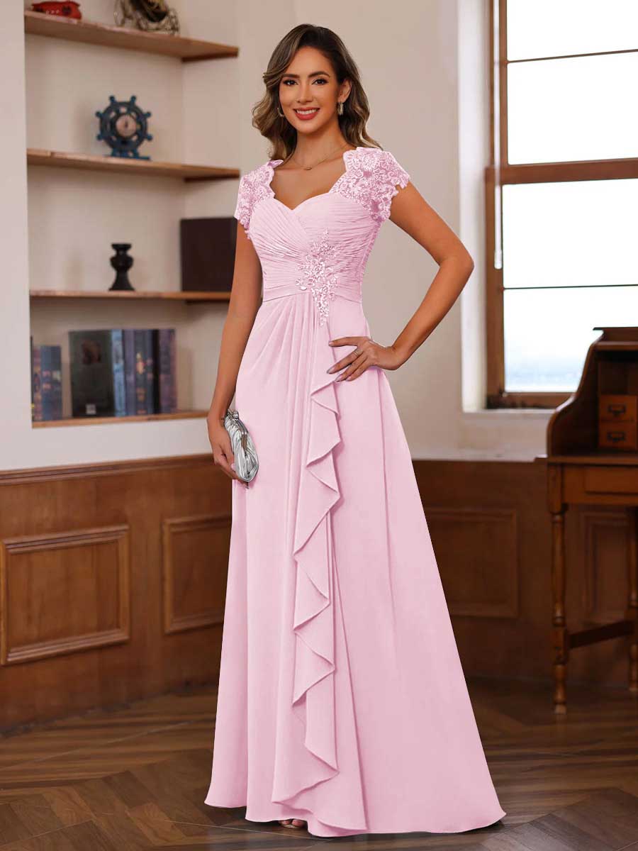 Mirabelle rose pink front view mother of the bride dress