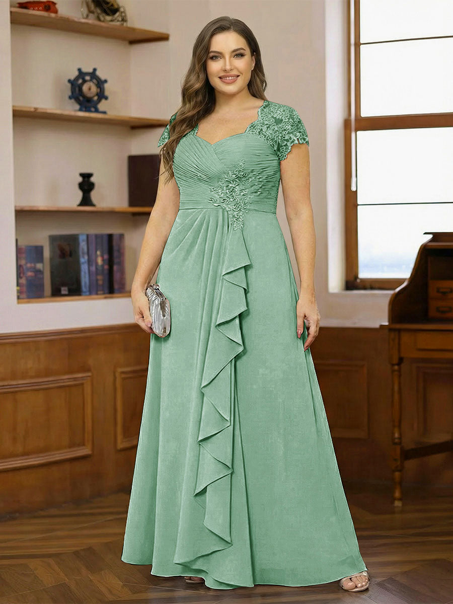 Ariana Claire Eucalyptus front view mother of the bride dress