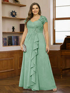 Ariana Claire Eucalyptus front view mother of the bride dress