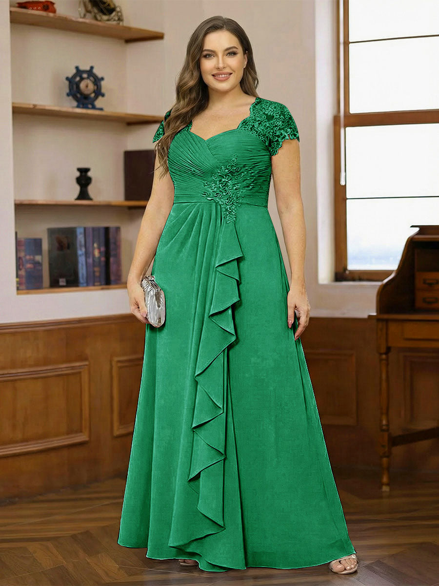 Ariana Claire Forest Green front view mother of the bride dress