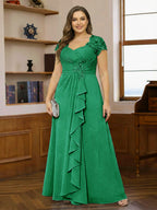 Ariana Claire Forest Green front view mother of the bride dress