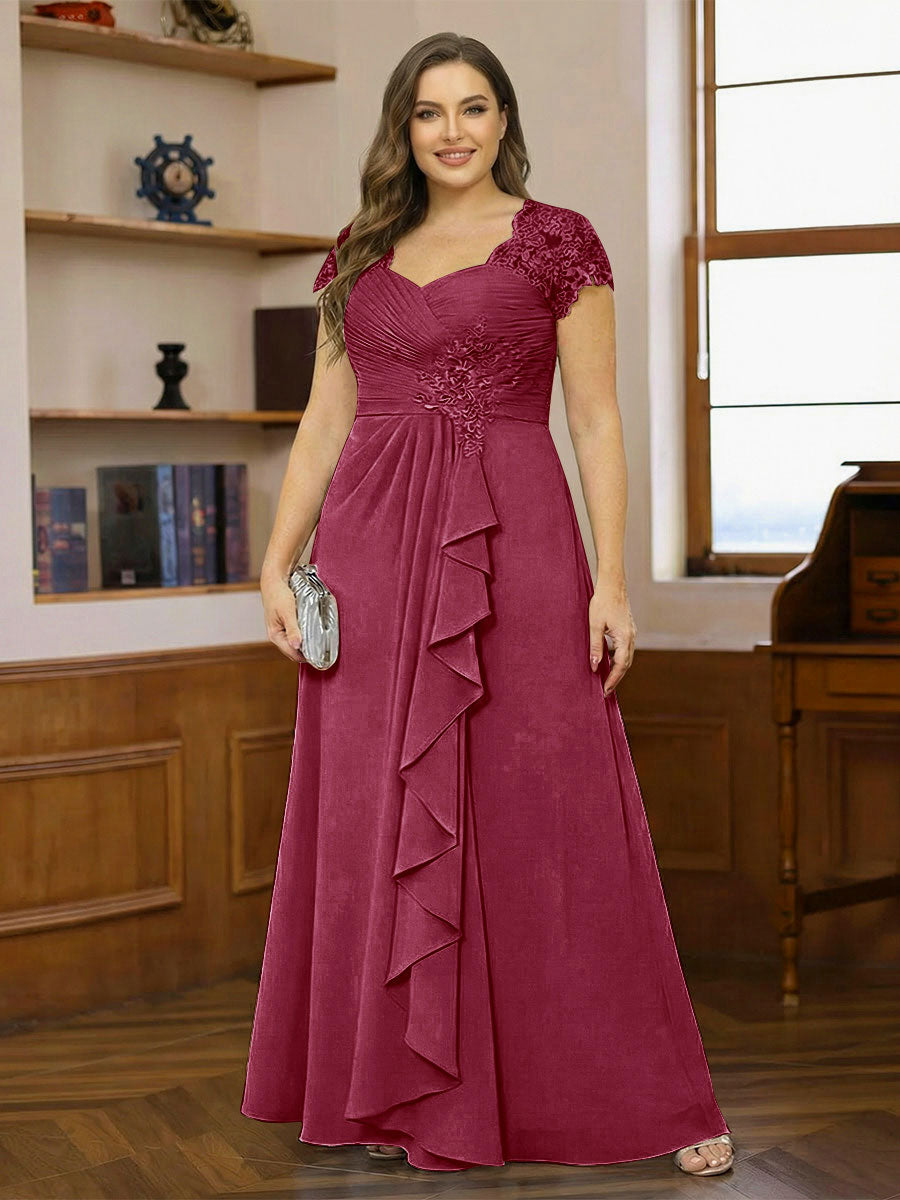 Ariana Claire Burgundy back view mother of the bride dress