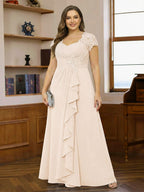 Ariana Claire Champagne front view mother of the bride dress