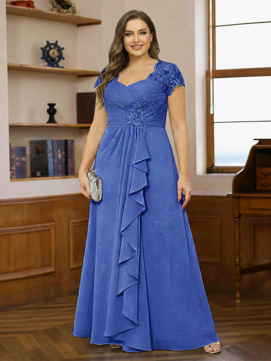 Ariana Claire Royal Blue back view mother of the bride dress