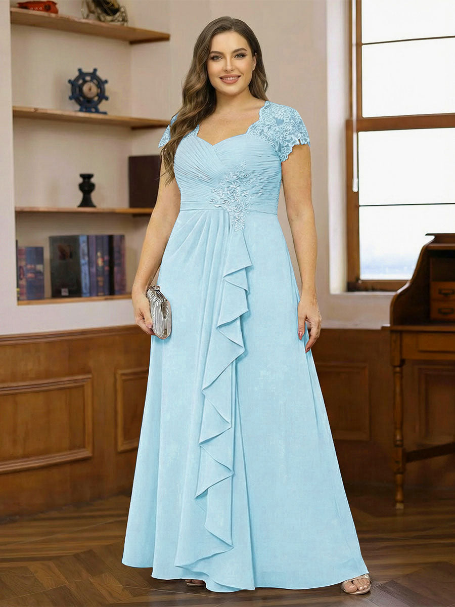 Ariana Claire Sky Blue back view mother of the bride dress
