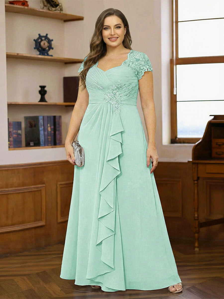 Ariana Claire Mint Green front view mother of the bride dress