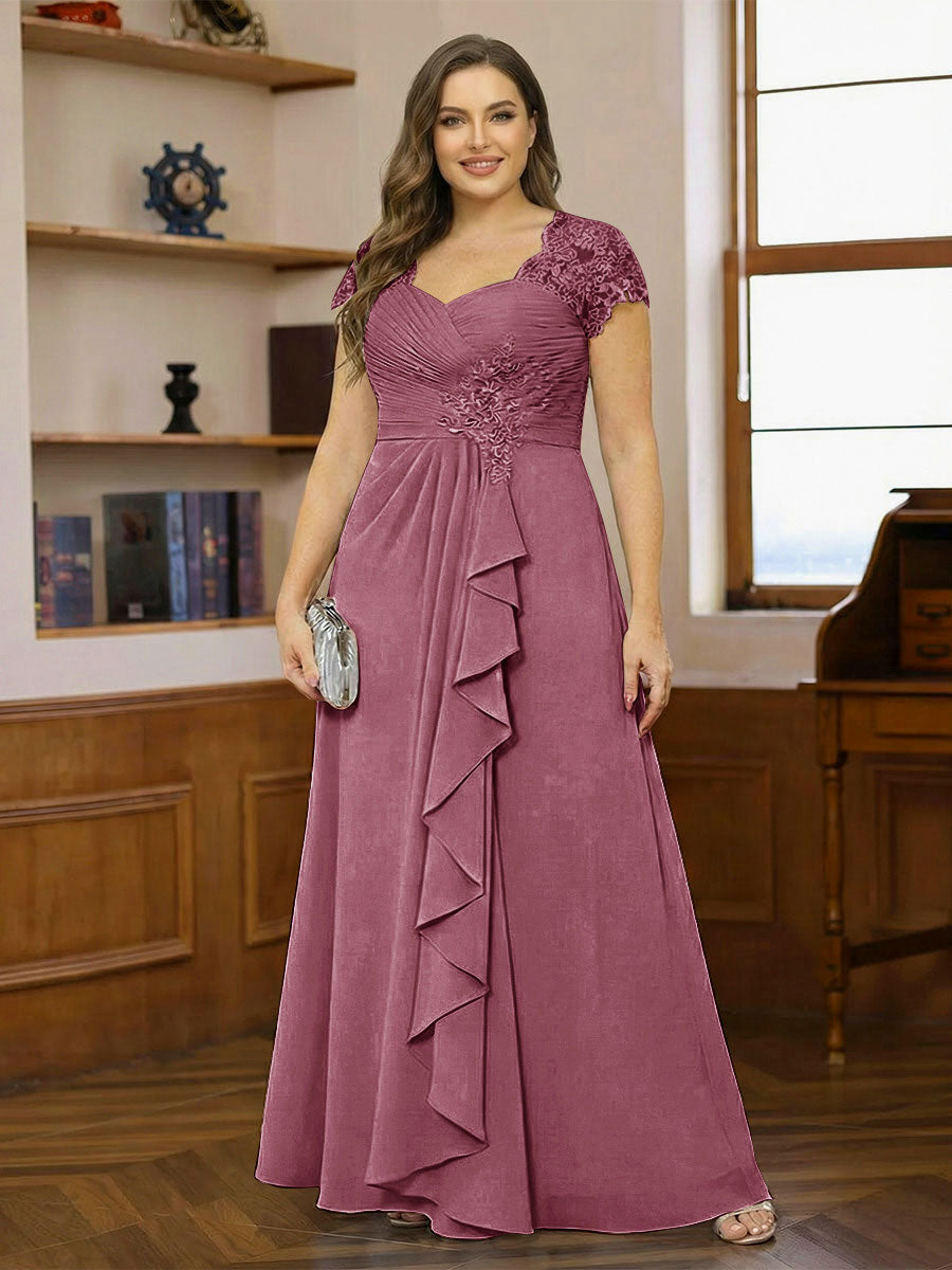 Ariana Claire Plum front view mother of the bride dress