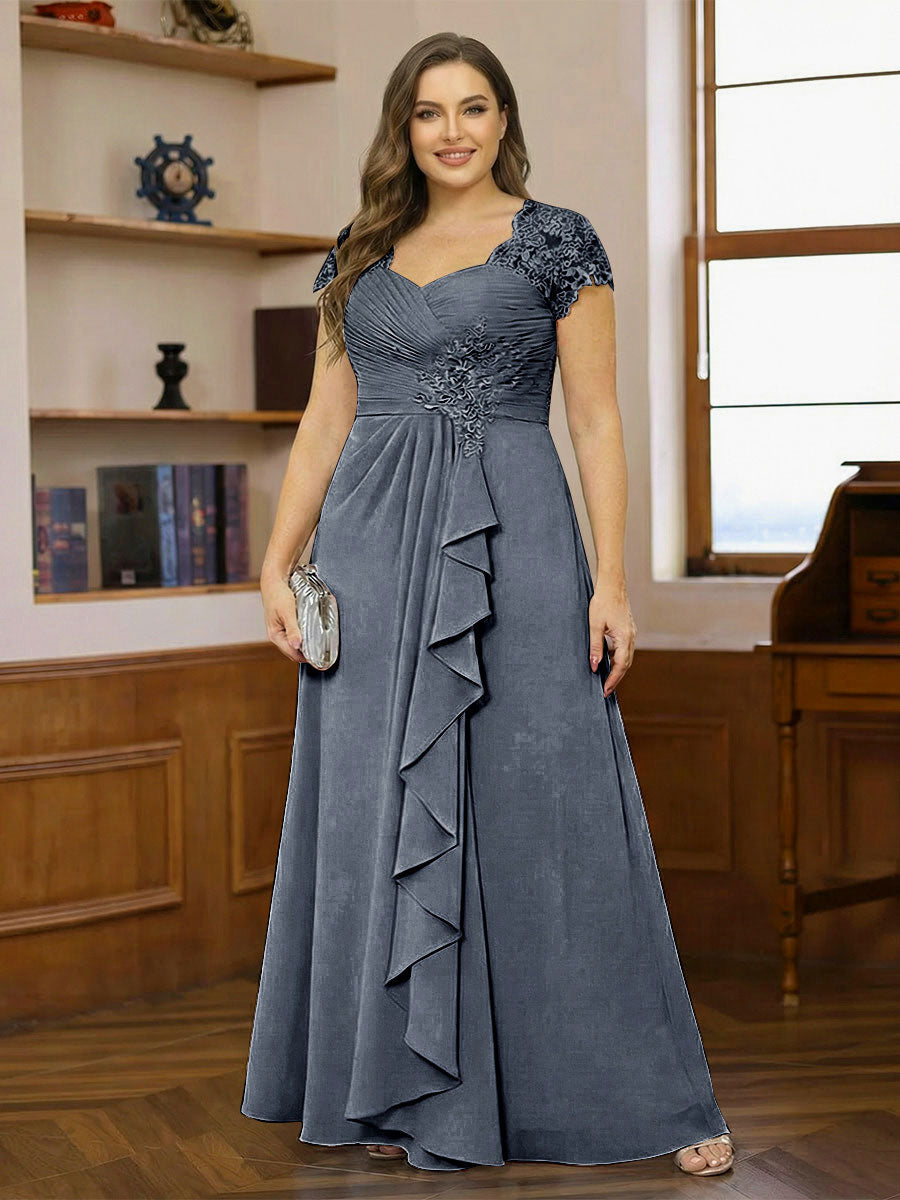 Ariana Claire Navy Blue front view mother of the bride dress