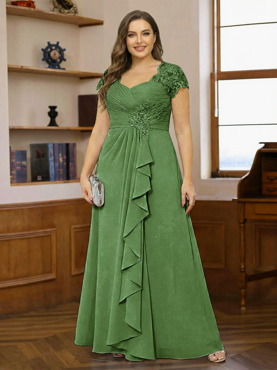 Ariana Claire Olive Green front view mother of the bride dress