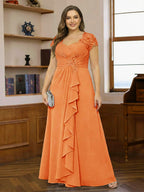 Ariana Claire Orange front view mother of the bride dress