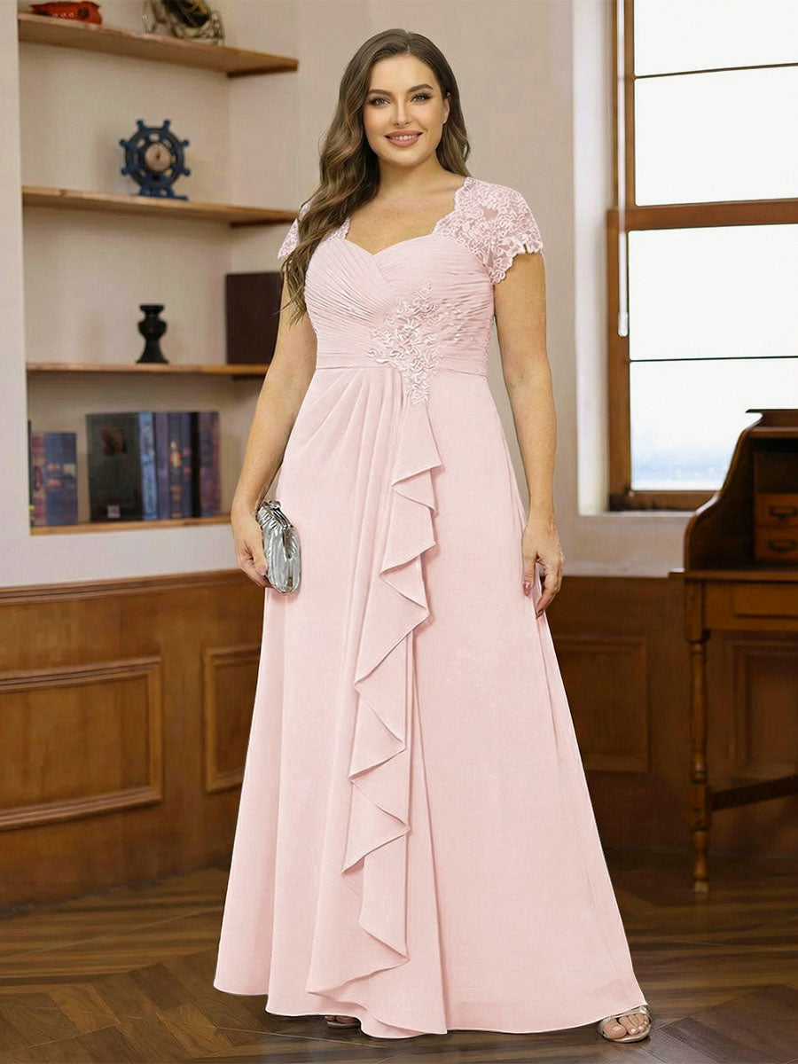 Ariana Claire Pearl Pink back view mother of the bride dress