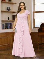 Ariana Claire Rose Pink front view mother of the bride dress