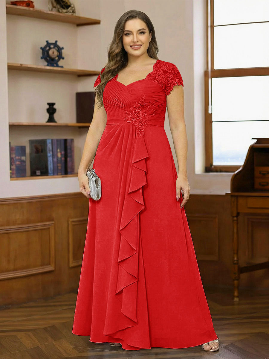 Ariana Claire Red front view mother of the bride dress