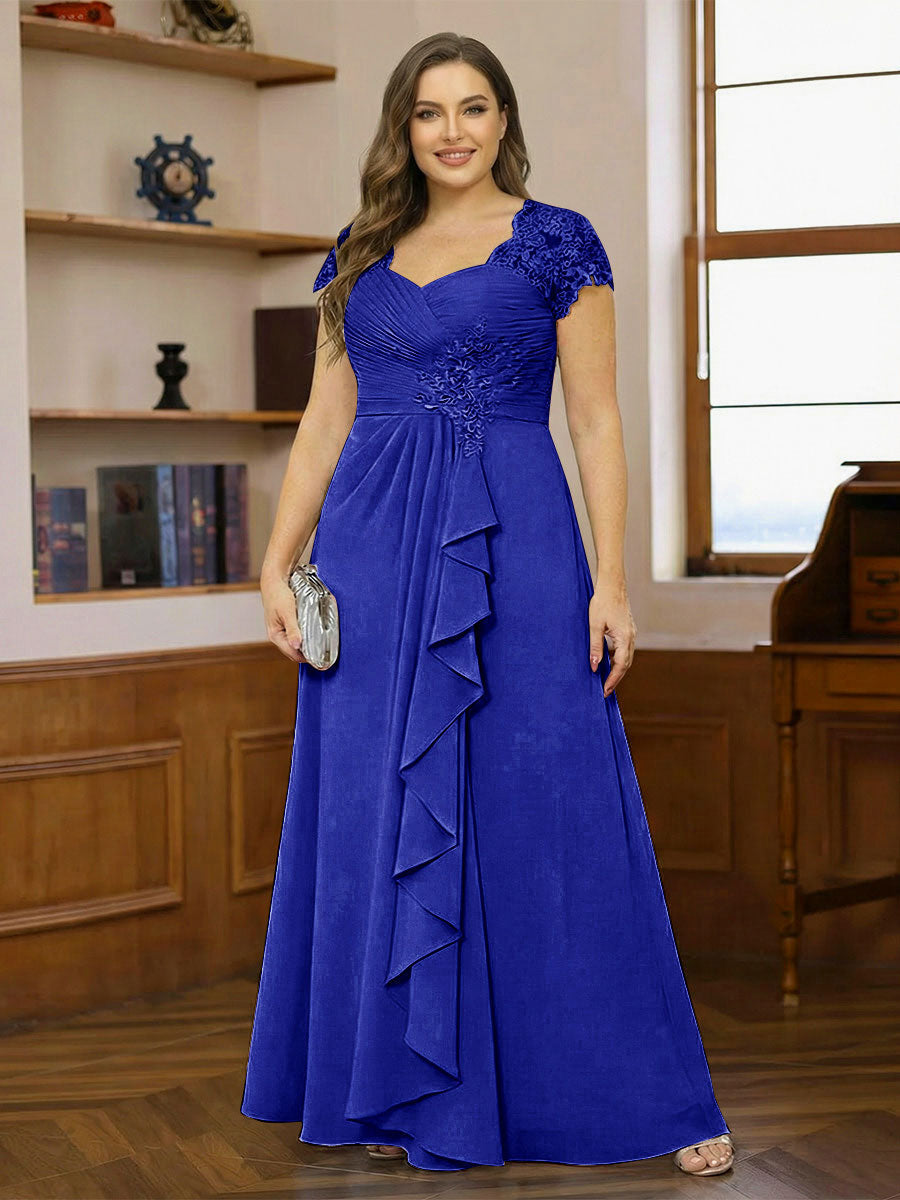 Ariana Claire Royal Blue side view mother of the bride dress