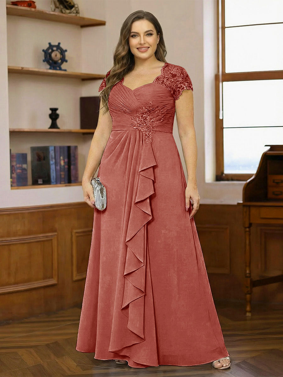 Ariana Claire Rust front view mother of the bride dress