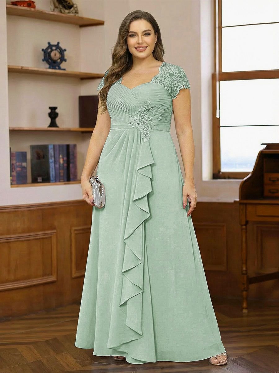 Ariana Claire Sage Green back view mother of the bride dress