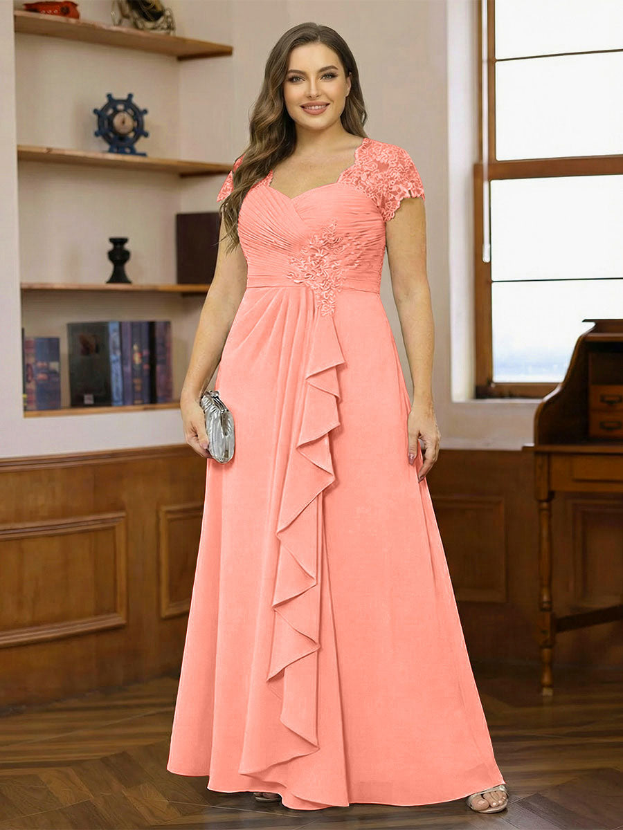 Ariana Claire Coral back view mother of the bride dress