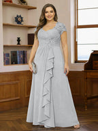 Ariana Claire Silver front view mother of the bride dress