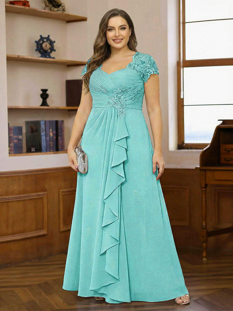 Ariana Claire Pool Blue back view mother of the bride dress