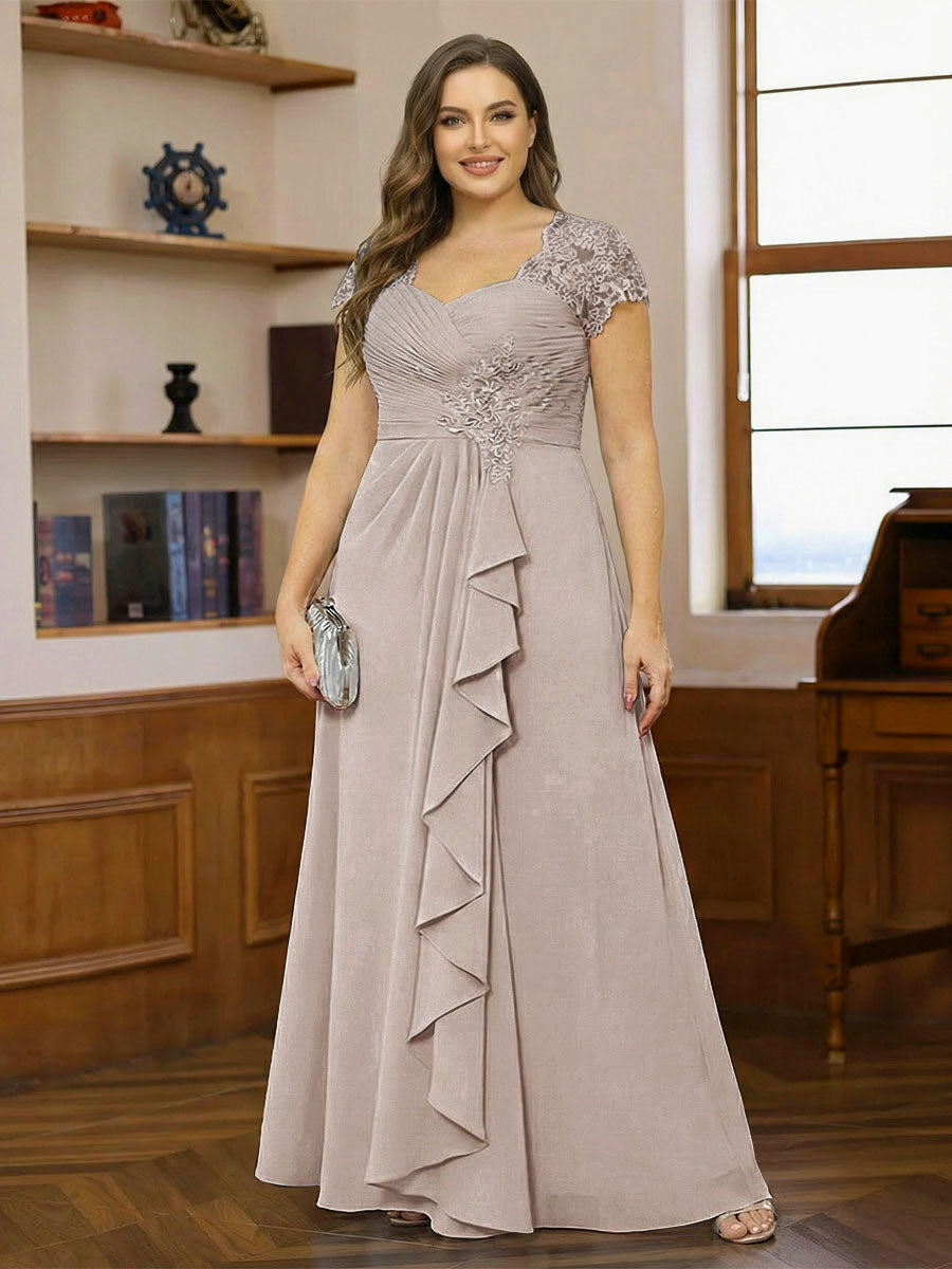 Ariana Claire Taupe front view mother of the bride dress
